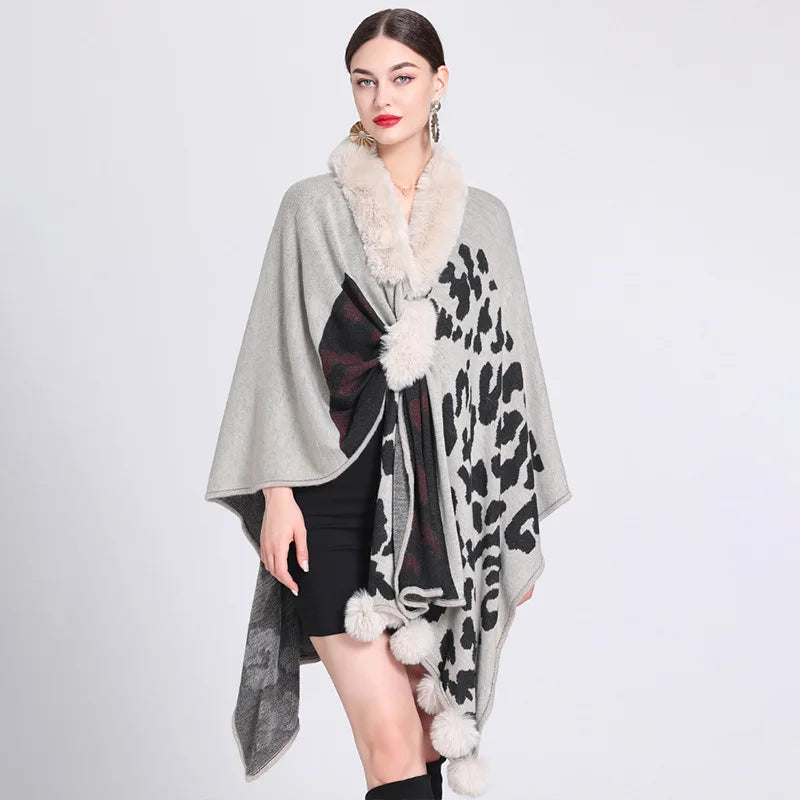 poncho femme léopard élégant