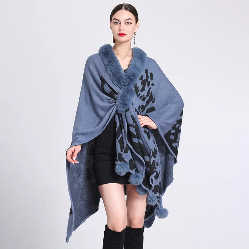 poncho moderne imprimé léopard