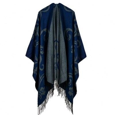 Poncho Femme Luxe bleu