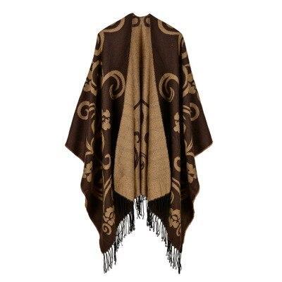 Poncho Femme Luxe marron