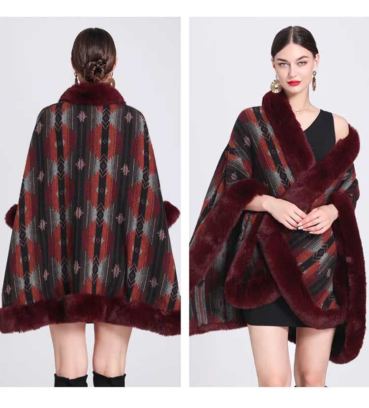 poncho avec motifs uniques