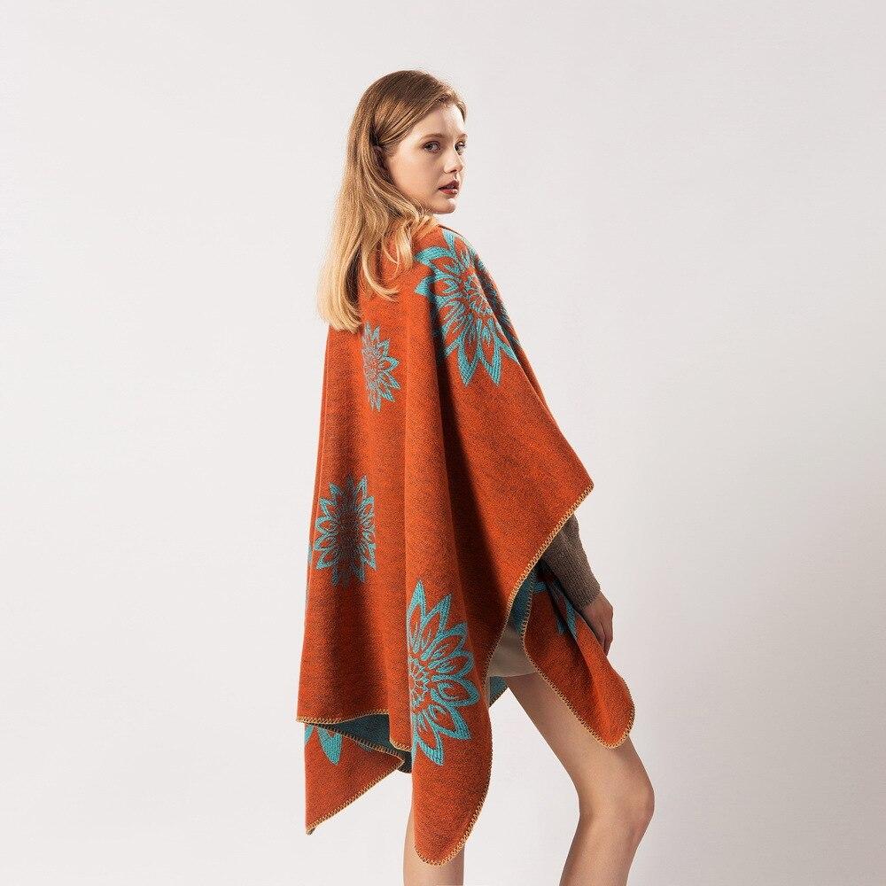 Poncho féminin orange élégant