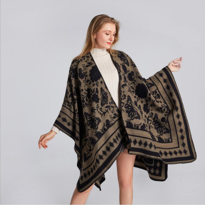Confort du Poncho Femme Papillon