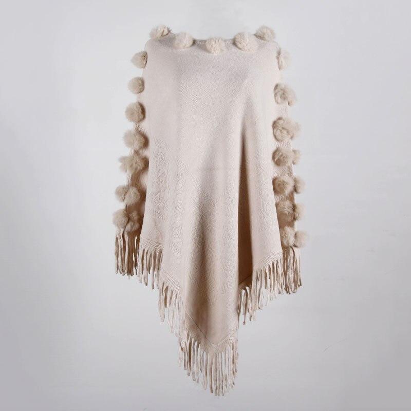 Poncho Femme Pompon chic