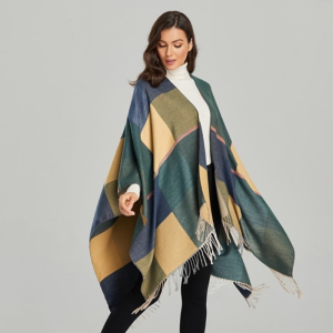 poncho femme vert élégant