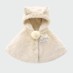 poncho fille beige coton