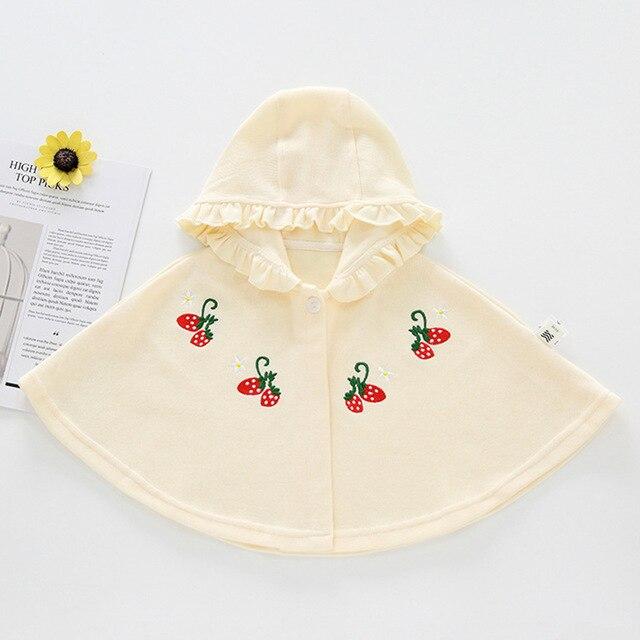 Poncho enfant avec capuche fraises