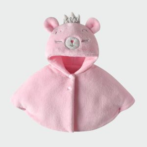 poncho fille hiver rose élégant