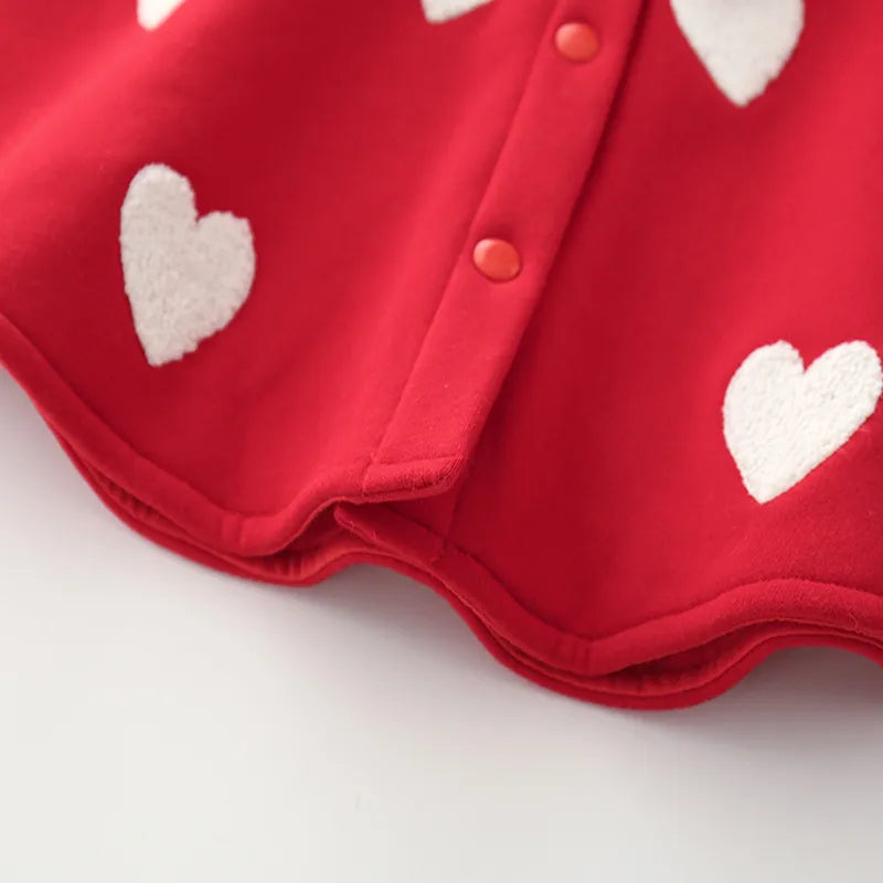 poncho coton rouge
