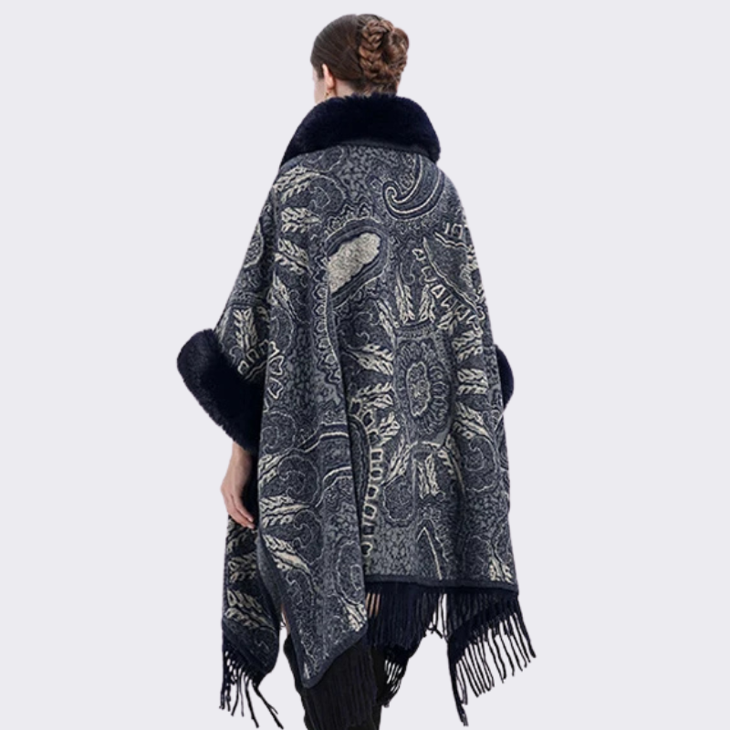 confort poncho fourrure