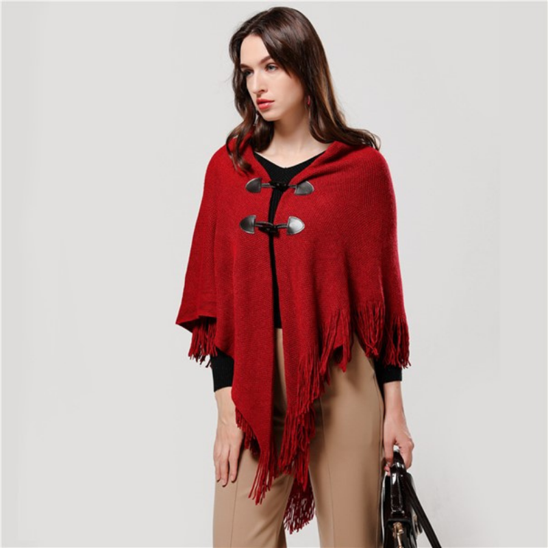 poncho franges pour femme