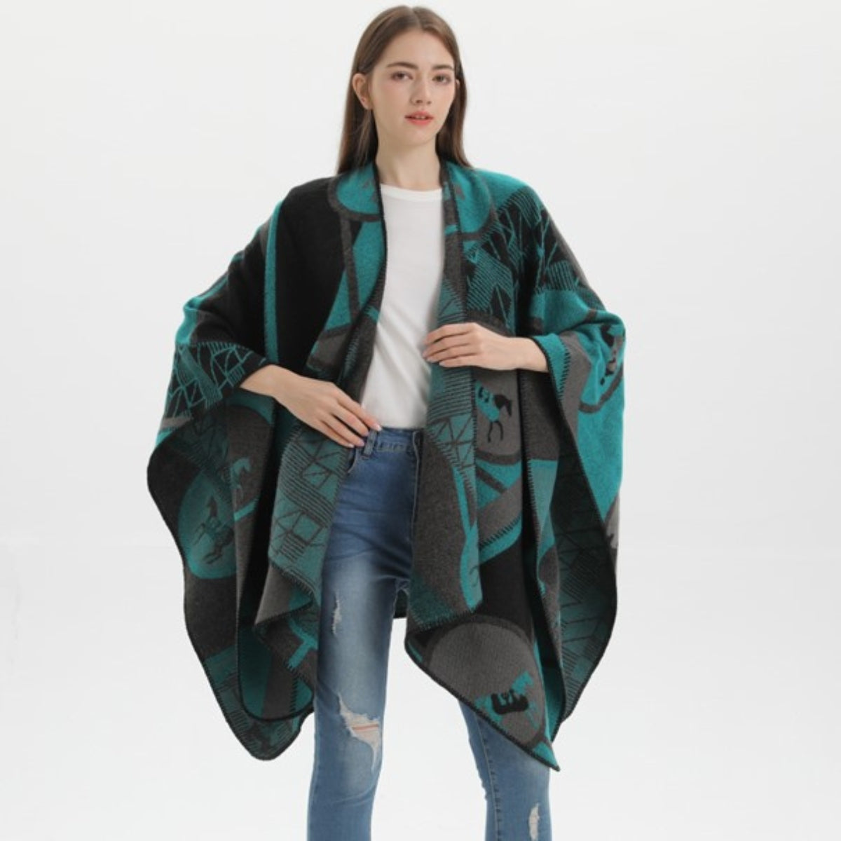 Poncho Hiver Femme Élégant