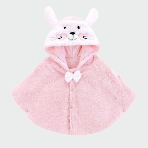 poncho hiver fille rose