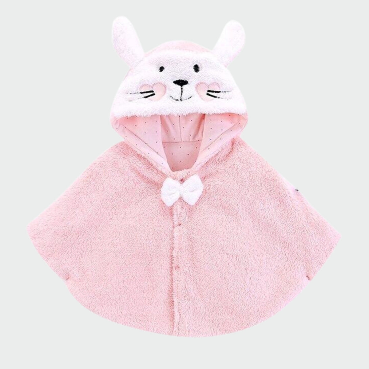 poncho hiver fille rose