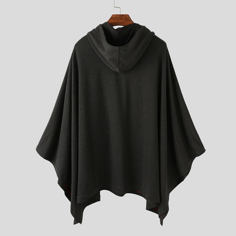 élégant poncho noir pour hommes