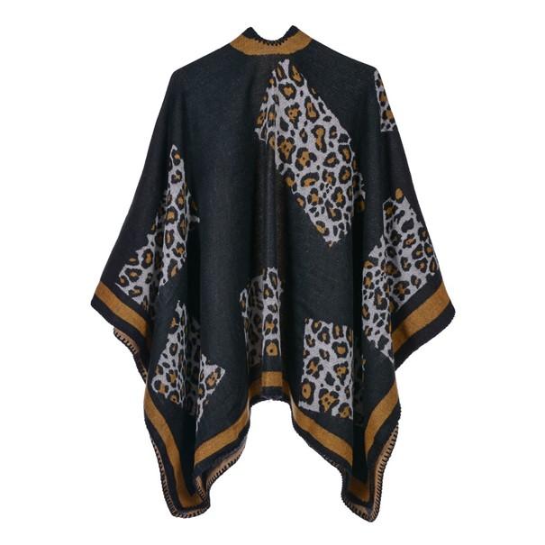 tendance poncho léopard