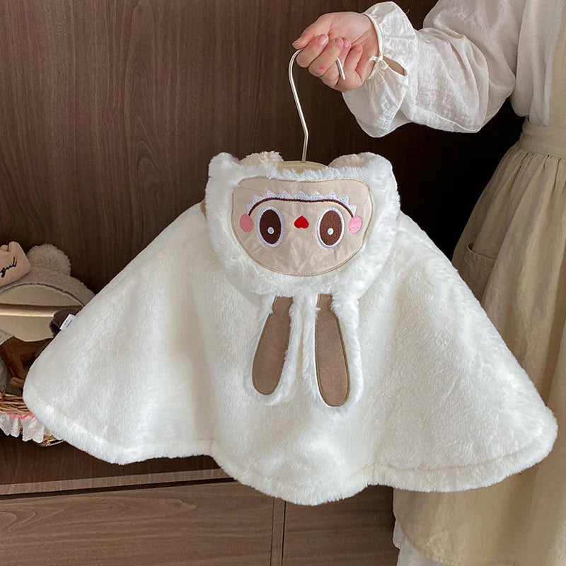 Poncho Moumoute Bébé bleu pastel