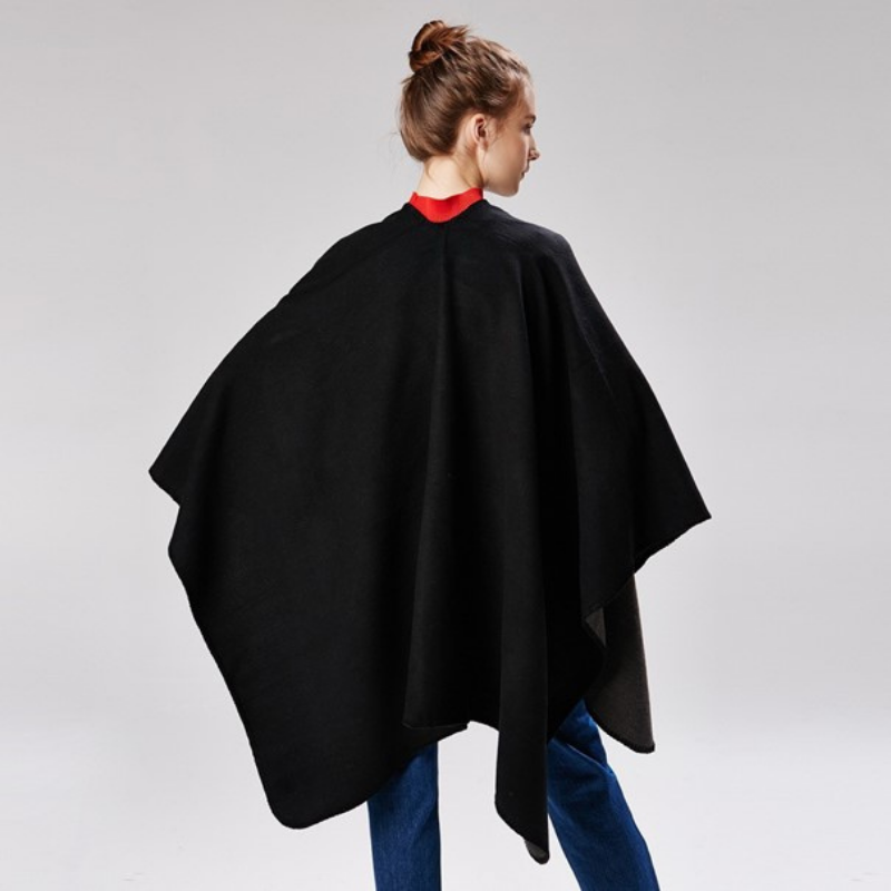 Élégant Poncho Noir pour femmes