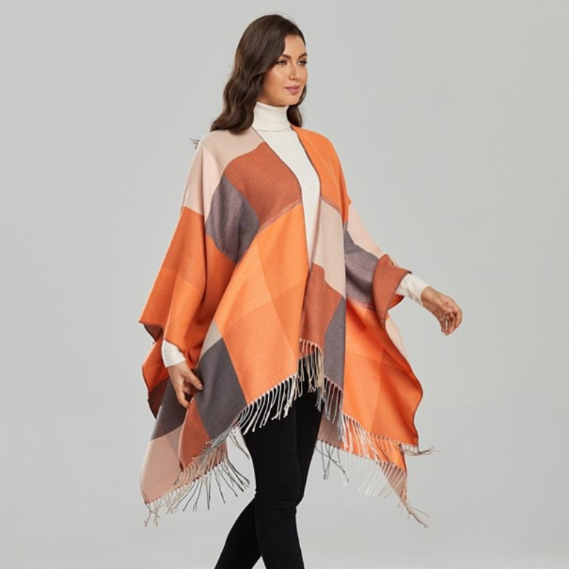 Poncho coloré pour l'hiver