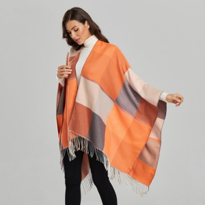 Poncho Orange élégant