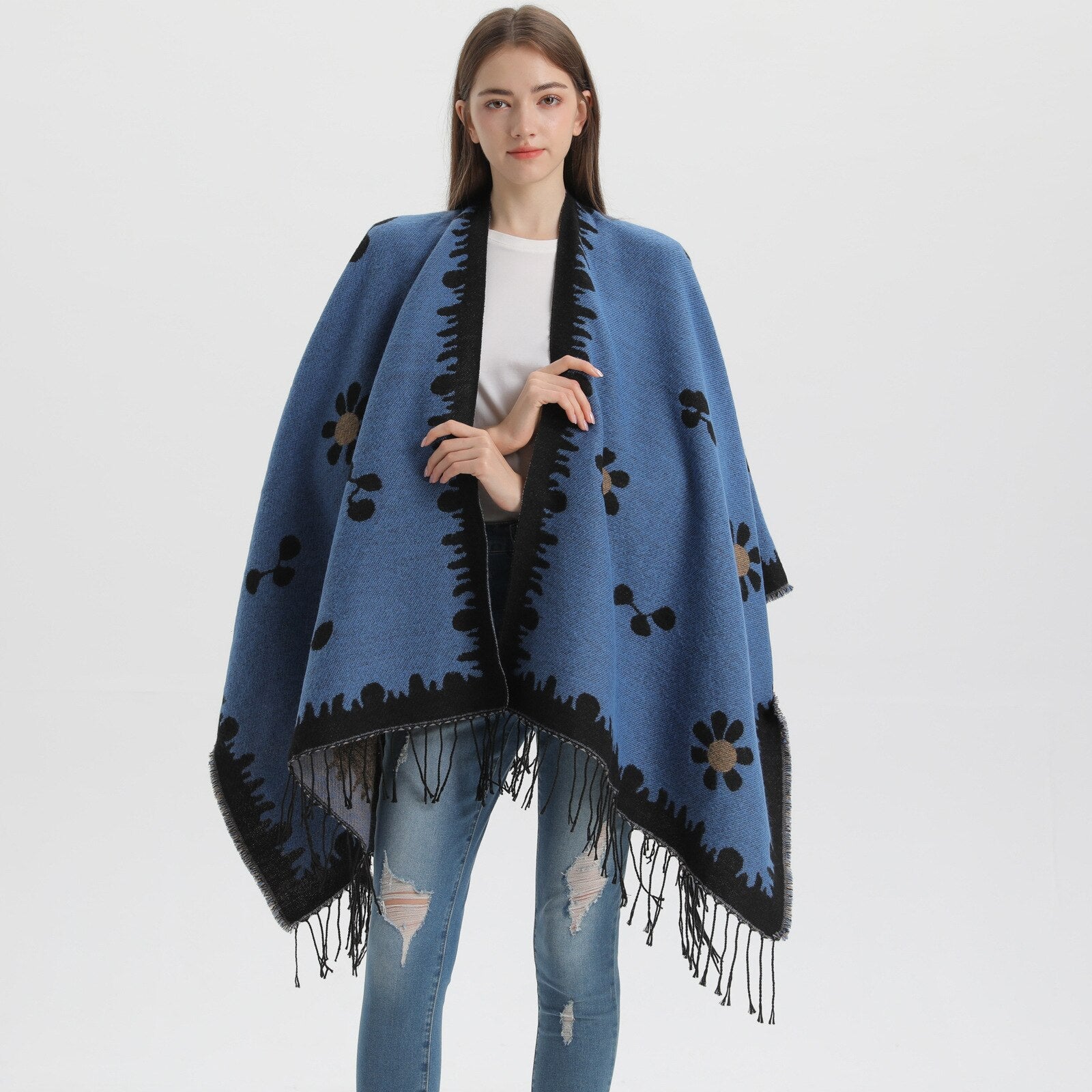 élégant poncho femme