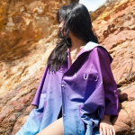 poncho peignoir surf violet