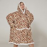 poncho plaid polaire élégant
