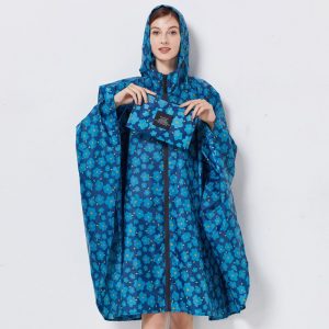 poncho pluie fleuri