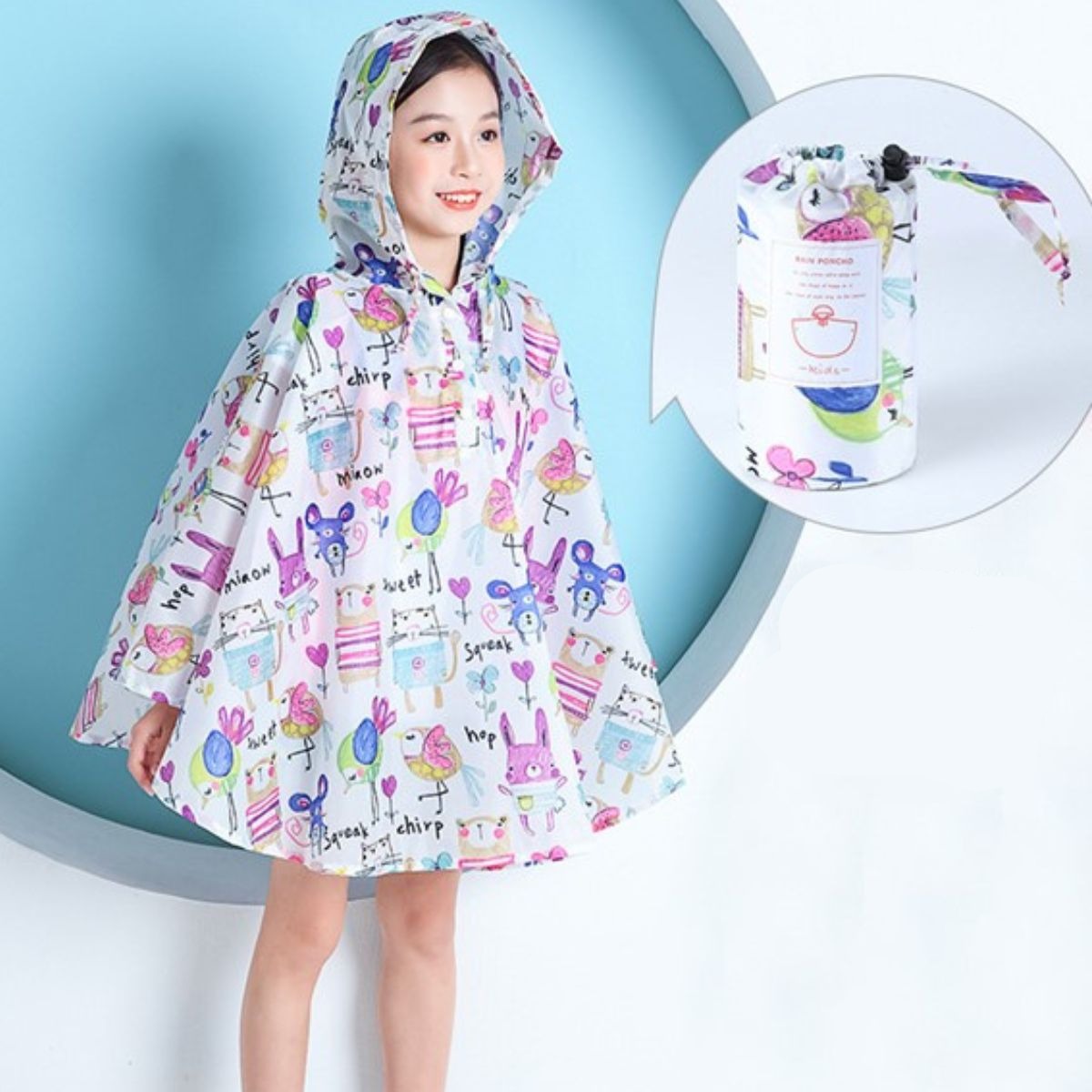 Poncho avec motifs animaux