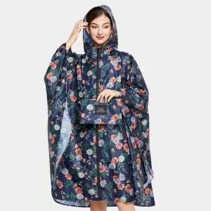 Poncho Pluie Fleuri Femme élégant