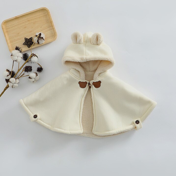 Poncho Polaire Enfant Hiver avec capuche
