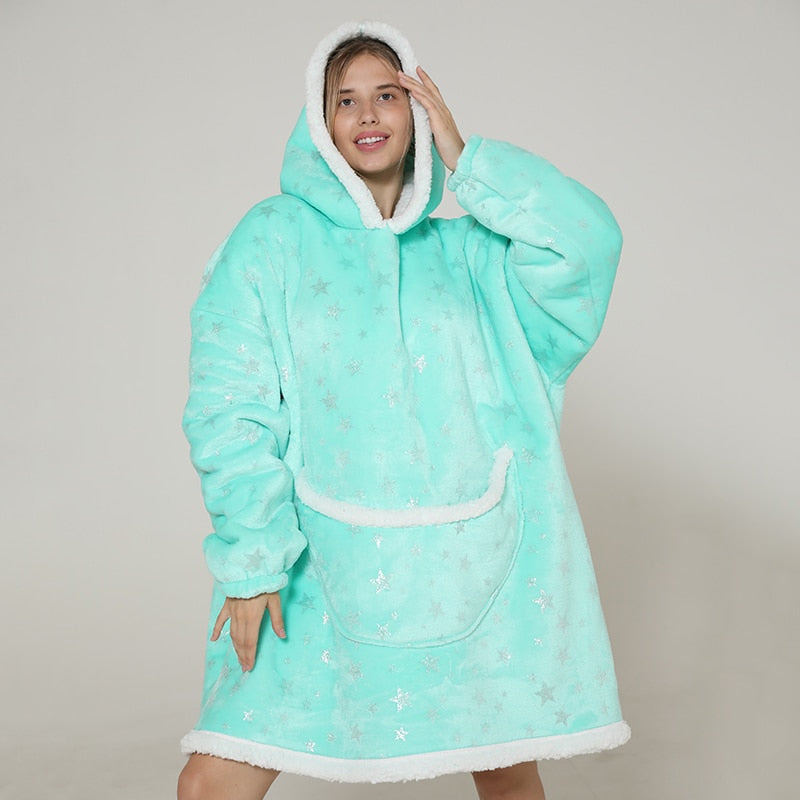Poncho Polaire Femme Bleu