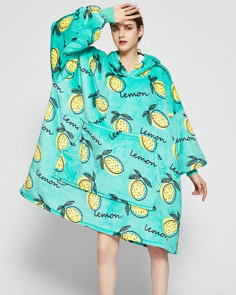 poncho polaire femme citron