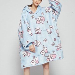 Poncho Polaire Femme Eléphant