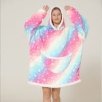 poncho polaire femme étoiles