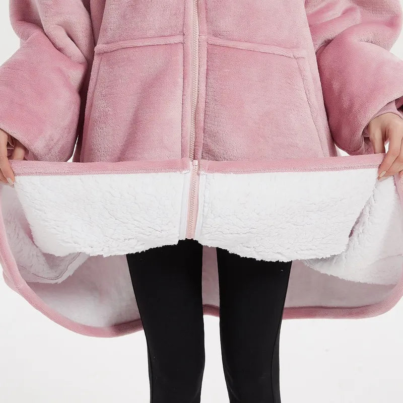 poncho polaire couleur vive