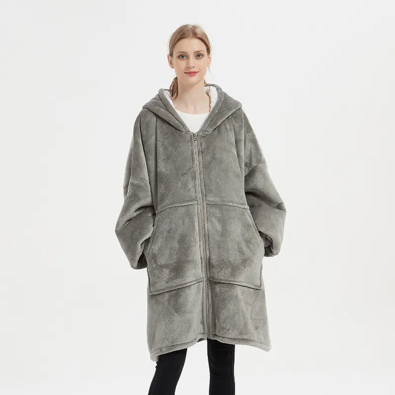 poncho polaire manches larges