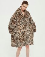 Poncho Polaire Femme Léopard