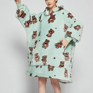 poncho polaire femme ours