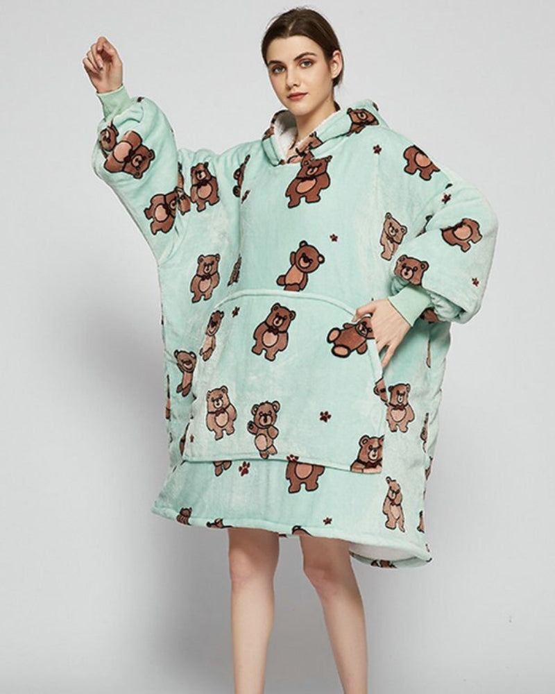 poncho polaire femme ours