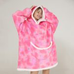 poncho polaire femme rose