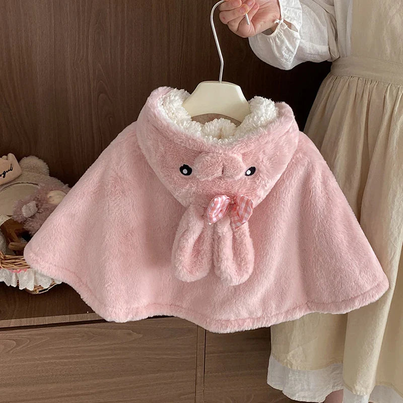poncho bébé bleu