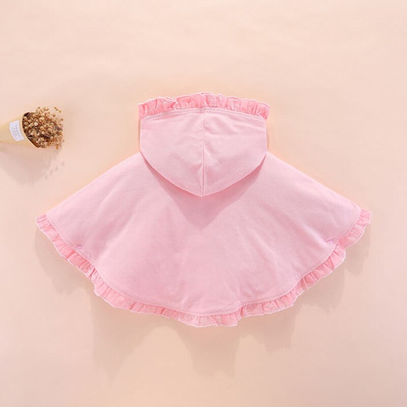 Poncho pour fillette rose
