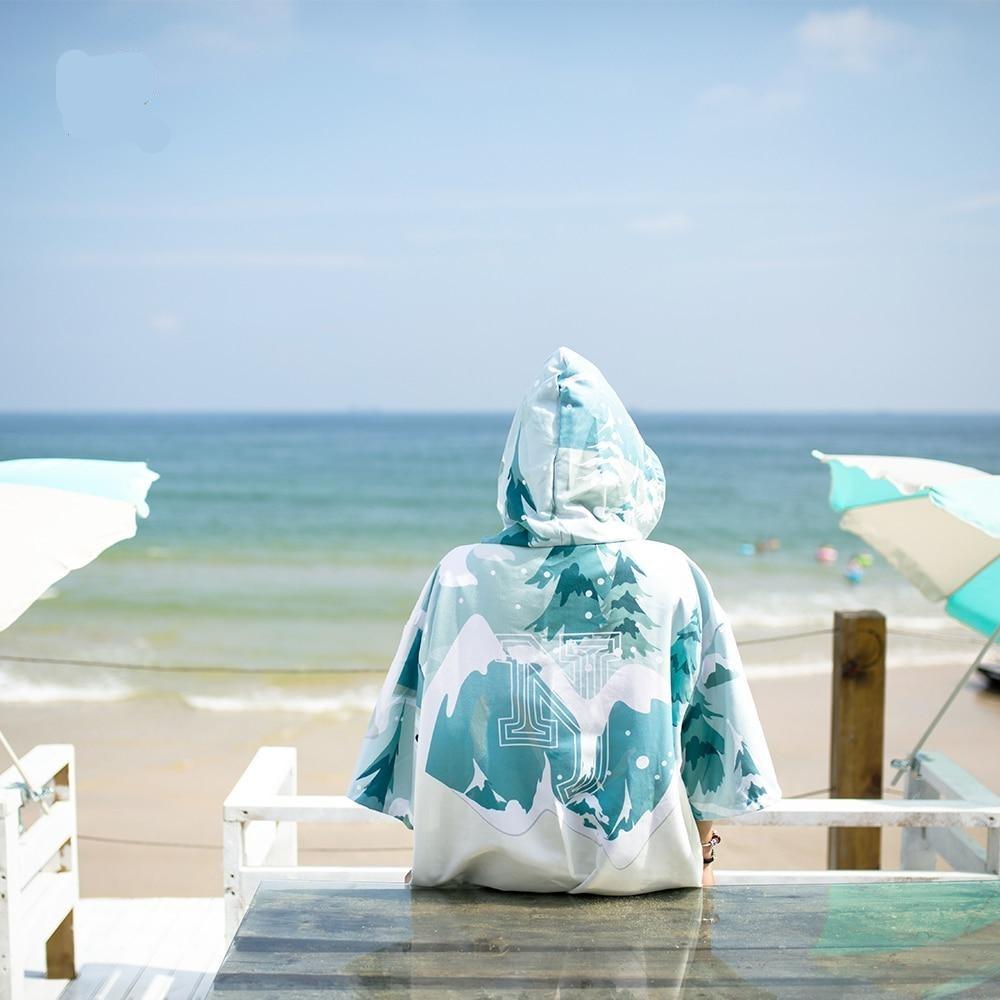 Poncho absorbant pour surfers