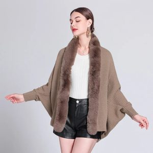 Pull Poncho Femme avec Manches