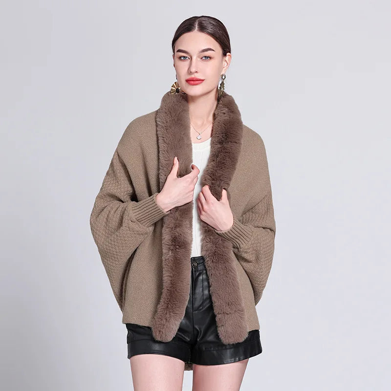 Poncho chaud pour femme
