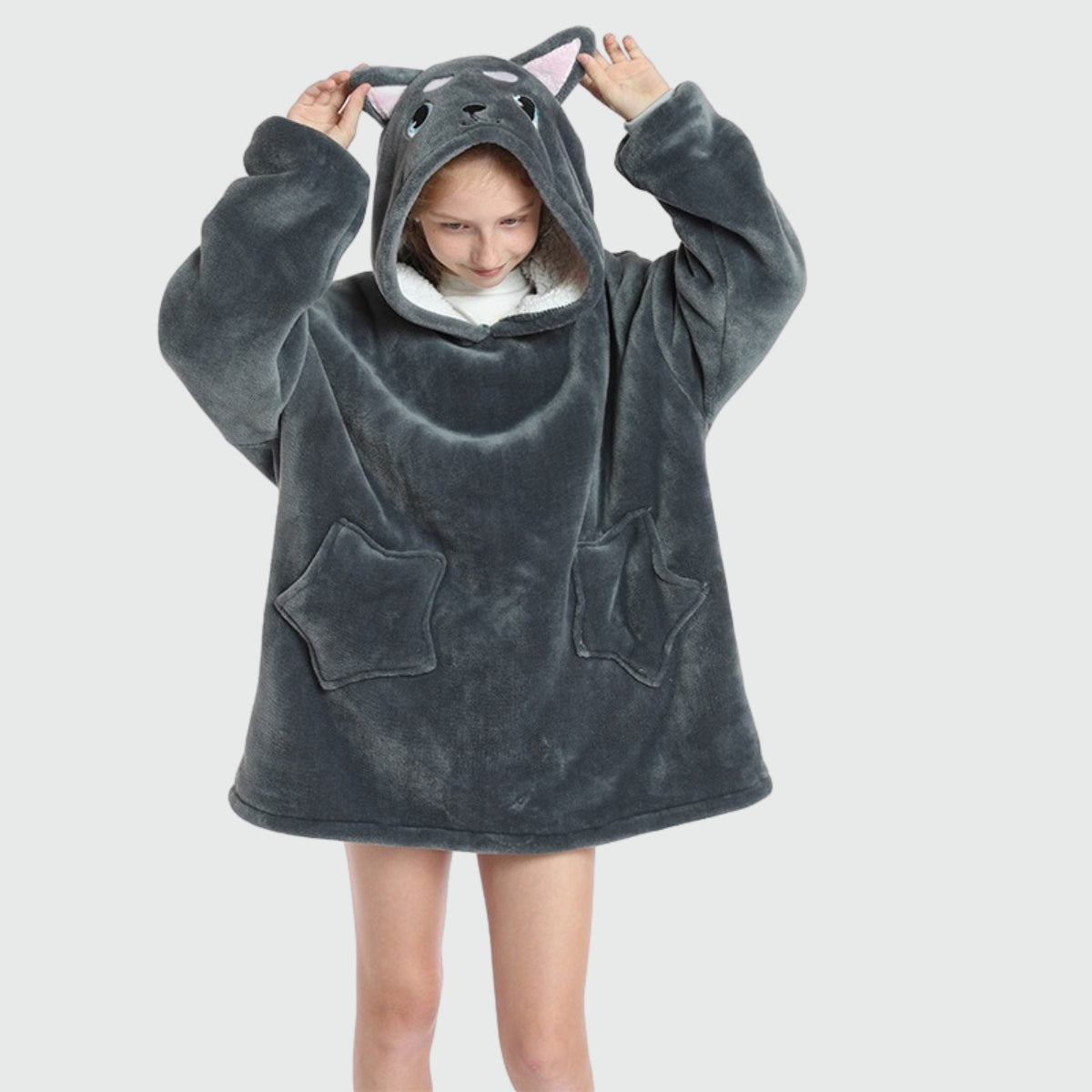 sweat plaid enfant gris
