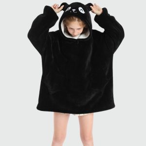 Sweat plaid enfant panda noir
