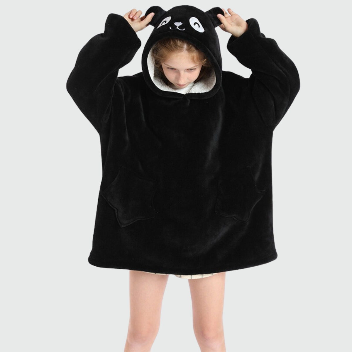 Sweat plaid enfant panda noir