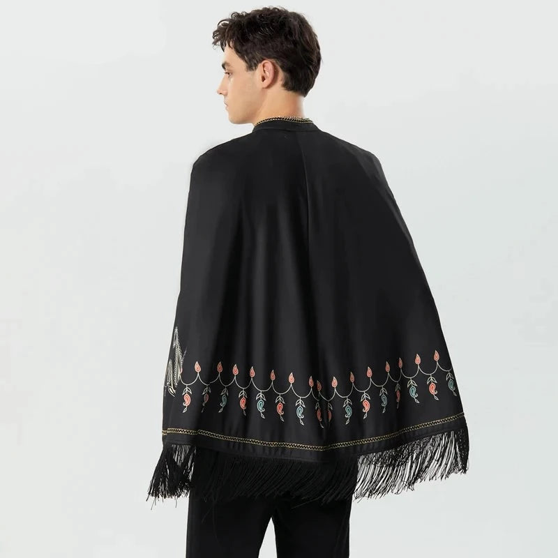 cape homme franges